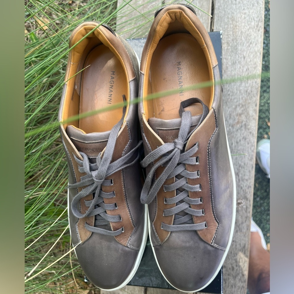 Magnanni 22963 Low-Top Leather Lace up dress Sneakers Mens Sz13 Shoes Nordstrom - Picture 5 of 6